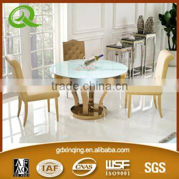 TH347 modern design round glass dinining table tempered glass dining table