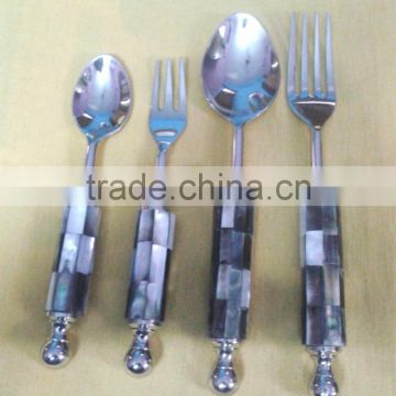 4 Pcs English cutlery set with Mother of Pearl handle decoration