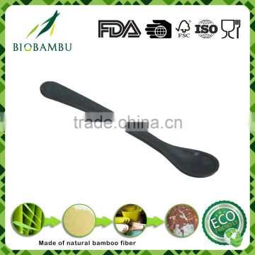 Biodegradable grateful best quality bamboo fiber black spoon