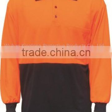 two tone two color work shirt long sleeve polo shirt