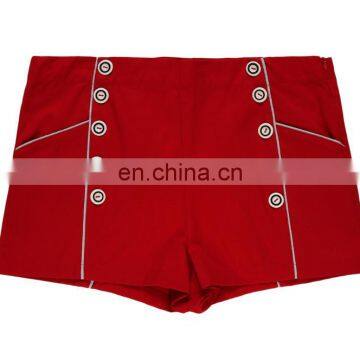 wholesale manufacturer high waist american vintage sailor sexy women's beach shorts red