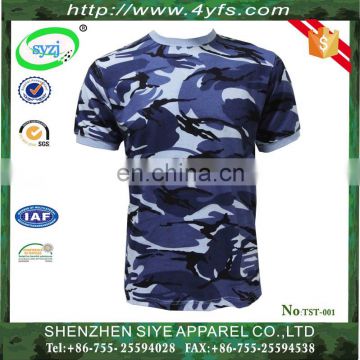 Military o-neck mens camo tshirt