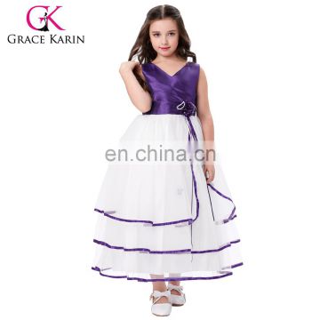 Grace Karin Cheap Sleeveless V-Neck Flower Girl Dress Baby Girl Party Dress CL008937-5