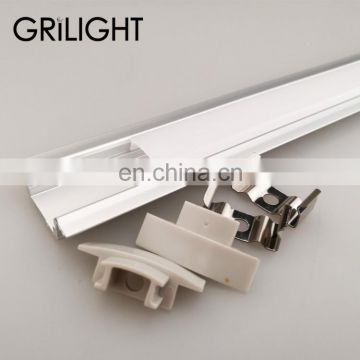 led strip housing aluminum profile frame with pc cover end cap clip