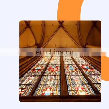 China supply church decorative colored patterned fusing stained glass sheets