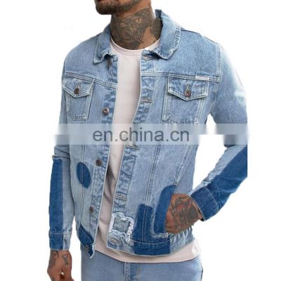 2021 New Wholesale Men Fashion Blue Wash Denim Jacket