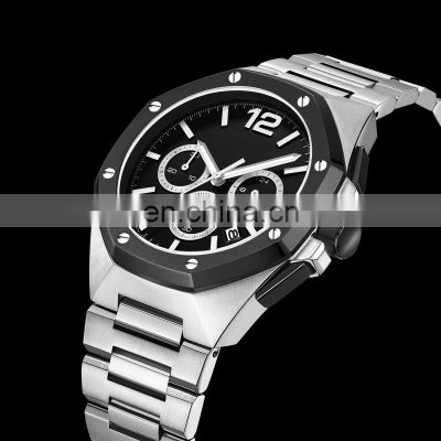 Top brand 10ATM Watreproof Steel Band Quartz Watch Custom Logo Designer Watches Men Wrist Luxury Analog Chronograph Watches Men
