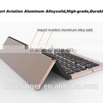 Professional alumnium alloy foldablle keyboard Bluetooth with CE& FCC certificate