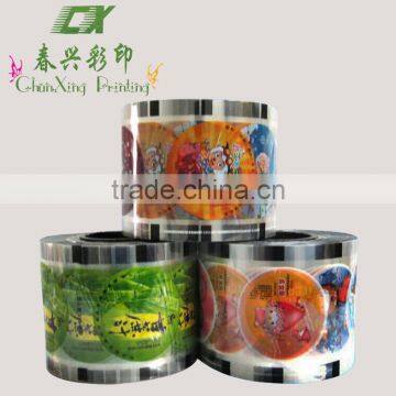 cartoon design laminated sealing film roll for plastic jelly cup lid