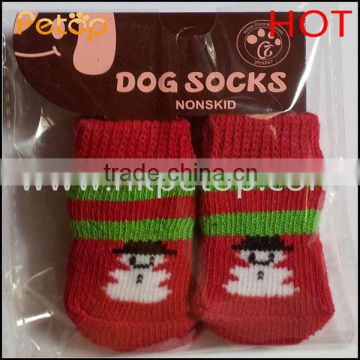 SO1008 Christmas Striped Snowman Pet Socks
