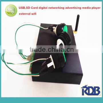 RDB USB SD Card digital networking advertising media player with external wifi DS009-128