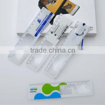 Hot Seller PVC Plastic Bookmark Ruler Magnifier