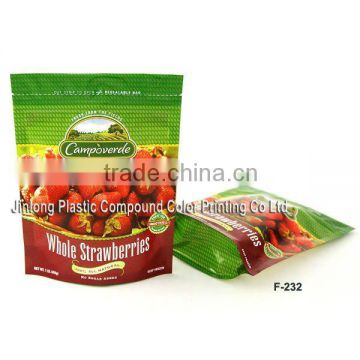 printed frozen food packaging bag with zipper