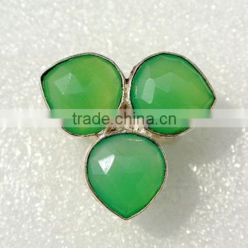 Sterling silver Green Chalcedony Gemstone Ring
