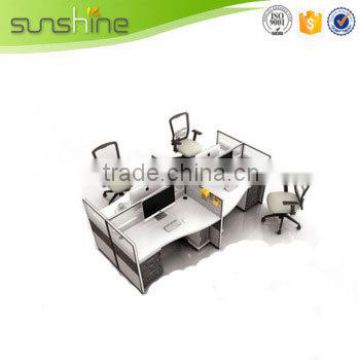 Modern Office Furniture Design Aluminum Soundproof Partition Office Cubicle Workstation For 4 Person