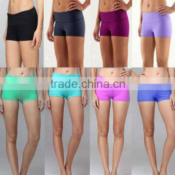 Hot selling top quality nylon and spandex wholesale multicolor yoga shorts