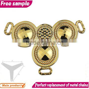 Round type gold TPU metal woman shoe chain decorative flowers