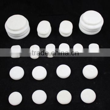 hand cut/high polished natural white marble cold stones for massage