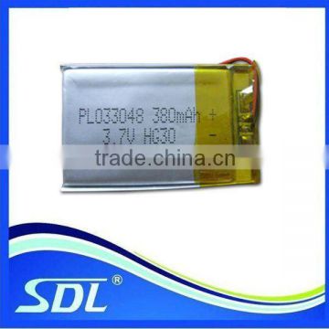 Lithium battery for 033048 3.7V 380mAH highest capacity