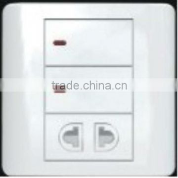 2Gang full-flat switch+1gang 2pin multi-function socket wall switch socket