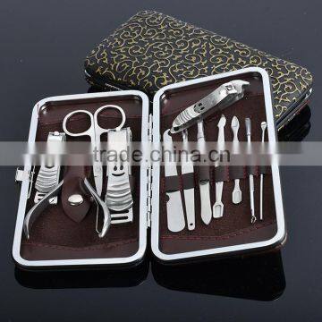 Bonvatt leather craft tools manicure pedicure sets 12pcs manicure set nail clippers
