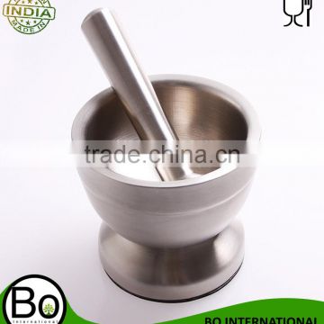 Bekith Brushed Stainless Steel Mortar and Pestle , Spice Grinder