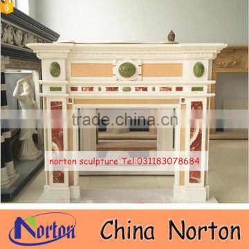 Colorful marble fireplace elegant stone indoor fireplace frame NTMF-F821A