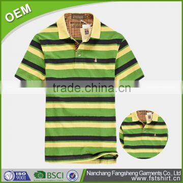 Fashion design striped mens colorful polo shirt designs