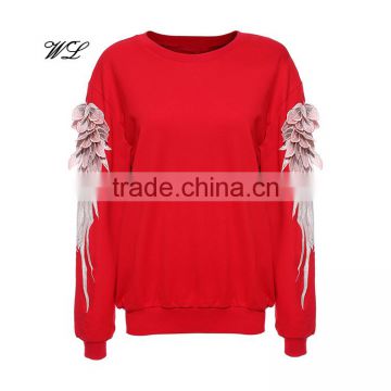2017 Wholesale woman embroidery xxxxl hoodies fashion woman clothing custom sweatshirt