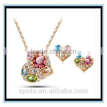 FACTORY PRICE bridal jewelry set , heart pendant jewelry set for Christmas day