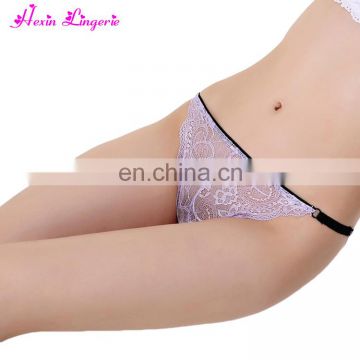 Without Moq Free Shipping Girls Purple Ice Silk Thin Belt Breathable Sexy Lace Panties