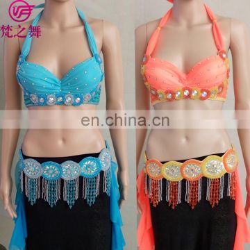 GT-1069 New style sexy beaded professional belly dance costumes bra and belt set