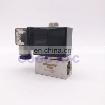 GOGO 12V 24VDC Normally Closed Direct acting Stainless steel Small Gas CE 2 way electric Solenoid Valve 1/2" BSP 5mm 8mm NBR