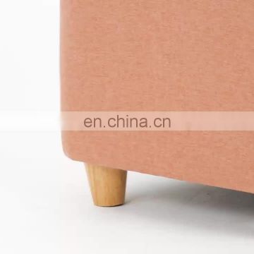 Excellent indoor pink  linen long bench stool furniture bench wlit legs