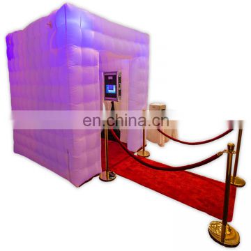 Custom Inflatable Photo Booth Inflatable Cube With LED Light used Outdoor
