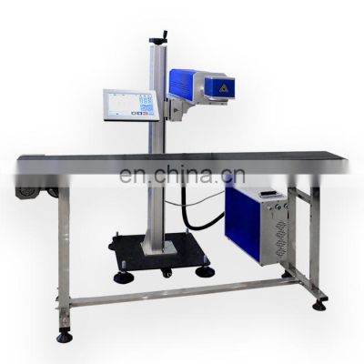 China popular fiber laser marking machine, 20w 30w 50w economic fiber laser on line  flying marker with three-year warranty