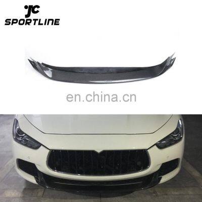 2014-2017 Carbon Fiber Center Lip Front Spoiler for Maserati Ghibli S Q4 Sedan 4-Door