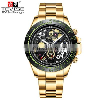 TEVISE T863 Automatic Mechanical Men Luxury Tourbillon Trendy Stainless Steel Latest Business Watch
