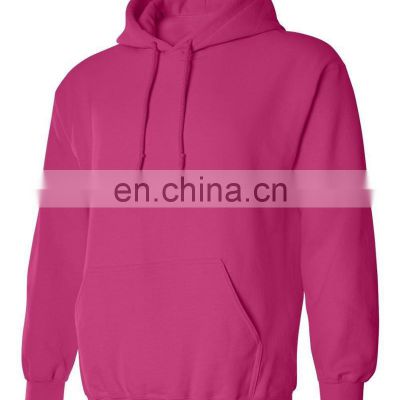 Hot pink women's street wear hoodie custom sweatshirts ladies pullover jumper with kangaroo pocket