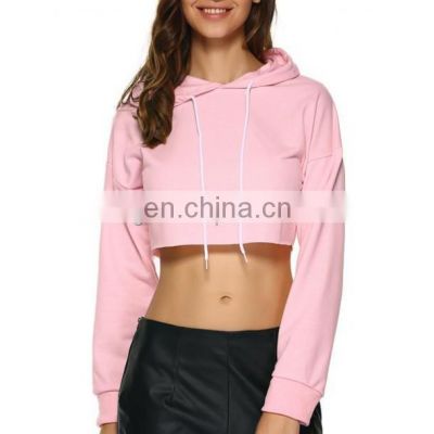 American fashion casual Cropped hoodie Gym plain pin crop top custom hoodie