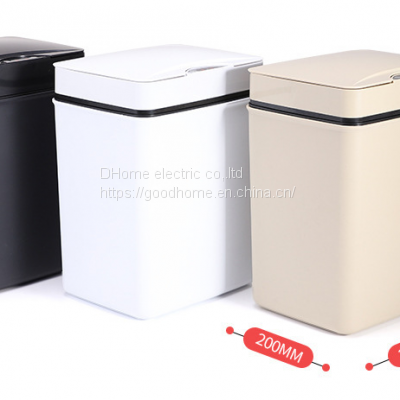 Induction trash can household living room with lid plastic square 15L large capacity intelligent trash can