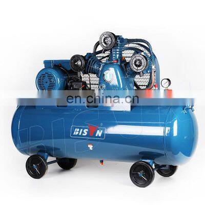 Bison China 150L 3Kw 3Heads Industrial Piston Belt Driven Air Compressors With Motor