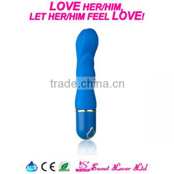 Blue insertable vibrator CE&RoHS healthy soft silicone waterproof vagina vibrator sex toy for woman