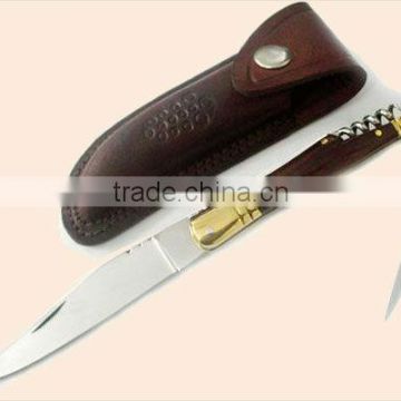 custom stainless steel knife with bootle opner A27