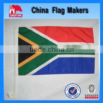 South Aferica Country Car Flags 100% Polyester With Plastic Stick