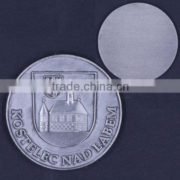 customized silver challenge coin , zinc alloy 50*3mm ,no color filled