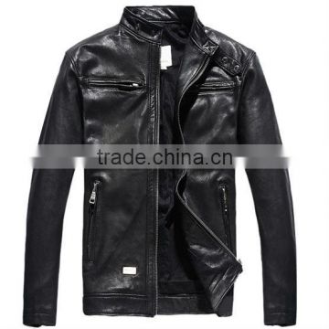 Men's high quality pu leather jacekt china wholesale