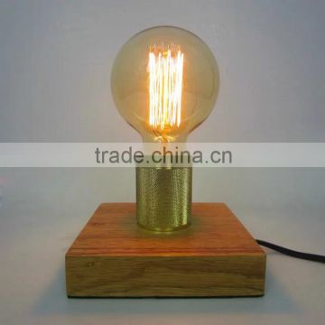 Wooden Table Light with fabric plug cord