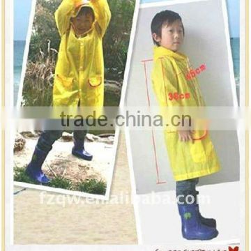 lovely yellow waterproof raincoat for kids