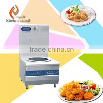Single wok 380V 25KW commercial stainless steel electric induction cookertop with LCD power display and faucet H80PM